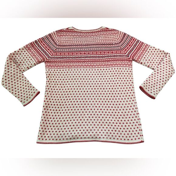 Moda International Nordic V-Neck Wool and Angora Blend Long Sleeve Sweater - Picture 3 of 5